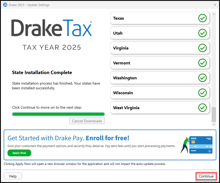State install complete